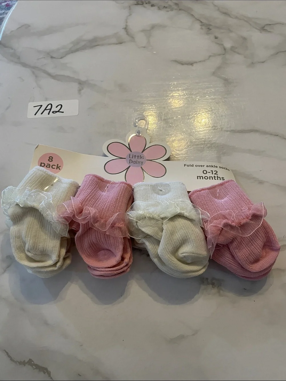 Baby Ruffle Ankle Socks - Pink & Cream